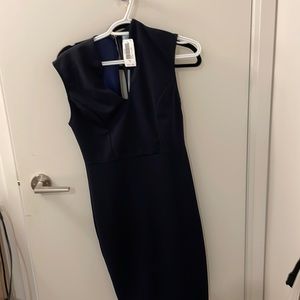 Pencil dress, navy, great for work professionals